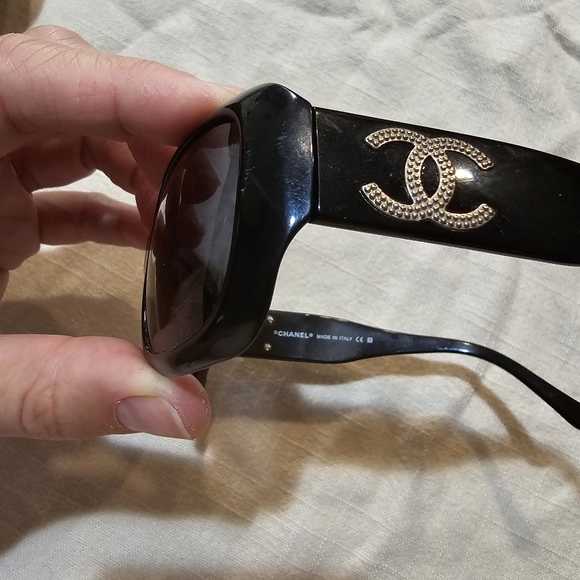 Chanel Authentic Black Silver Embellished    Sunglasses Made in Italy - Picture 6 of 13